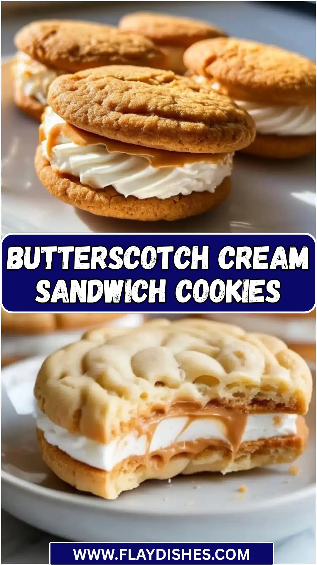 Butterscotch Cream Sandwich Cookies 12 Delicious butterscotch cream sandwich cookies with creamy filling