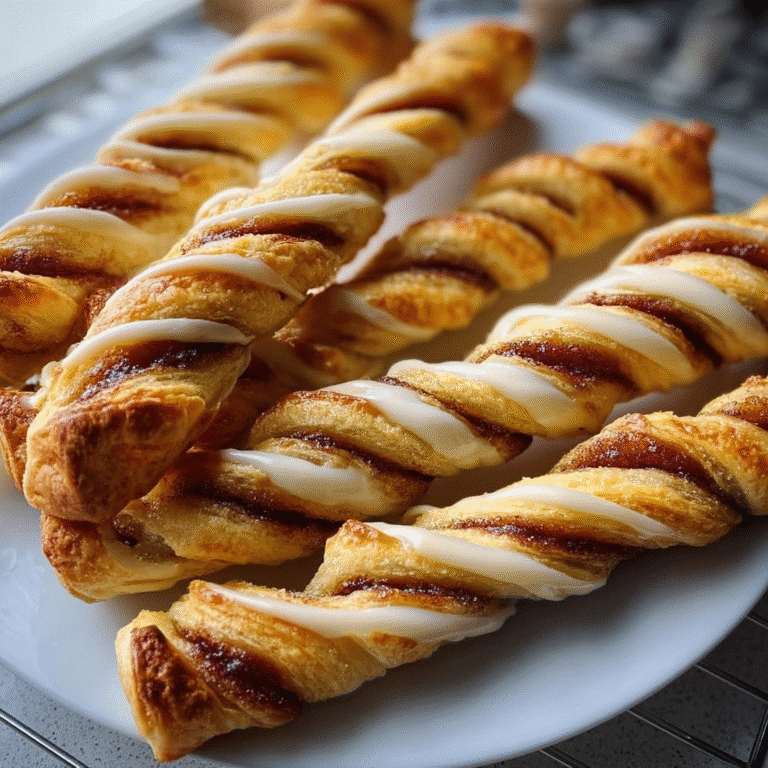 Puff Pastry Cinnamon Twists 7 Delicious puff pastry cinnamon twists on a plate