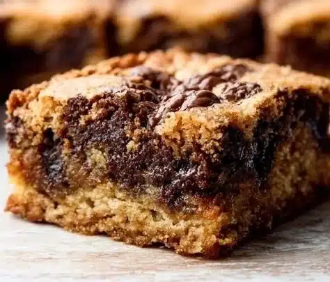 Delicious homemade brookies blending brownies and cookies