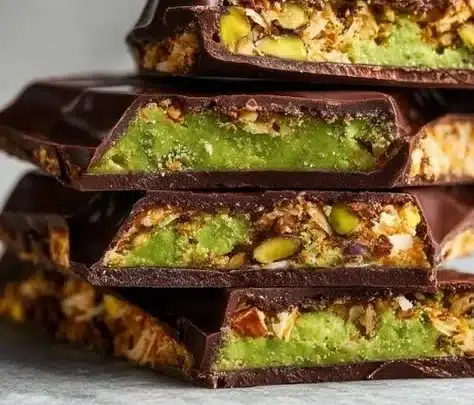Delicious Chocolate Pistachio Bars with rich chocolate and crunchy pistachios