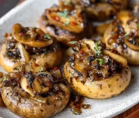 A close-up image of Cowboy Mushrooms in their natural habitat.