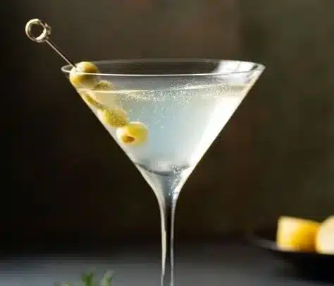From Scratch Gin Martini 9 Homemade gin martini in a chilled glass with garnish