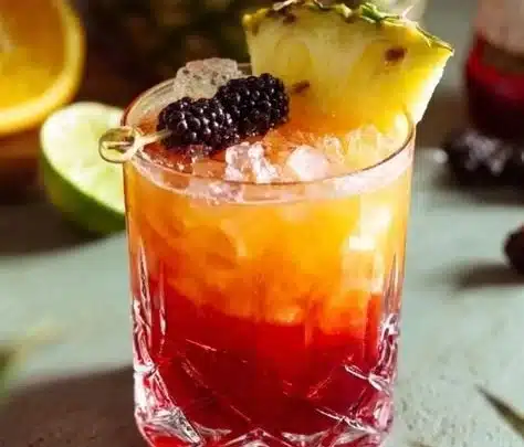 Delicious Rum Runner cocktail served in a tropical setting