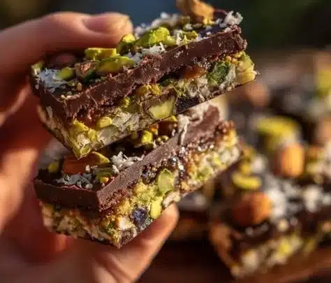 Viral Chocolate Dessert 7 Viral chocolate dessert featuring rich layers of chocolate and garnished with berries