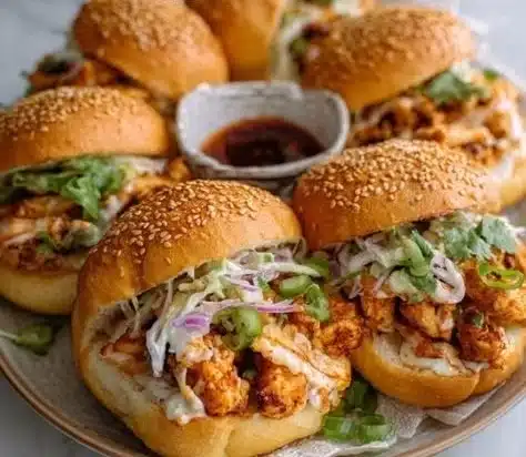 Delicious Dynamite Chicken Buns with juicy chicken and flavorful spices