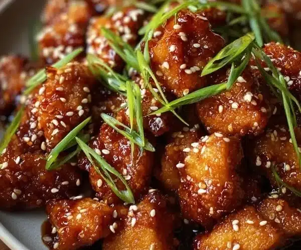 Healthy sesame chicken with vegetables