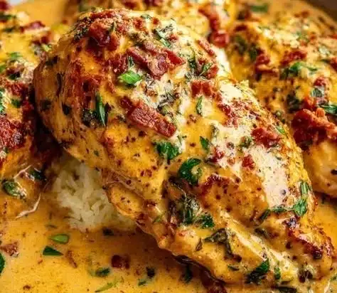 Creamy and flavorful Marry Me Chicken served on a plate.
