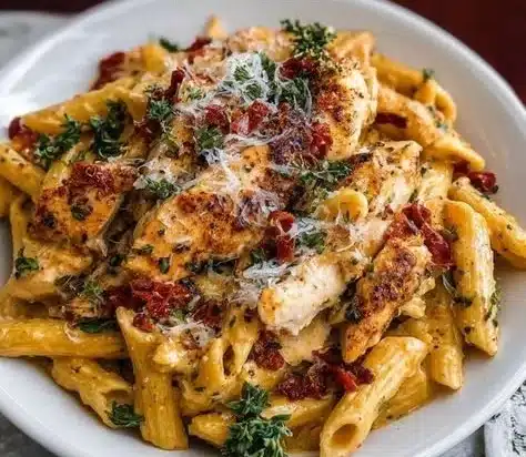 Marry Me Chicken Pasta 4 Marry Me Chicken Pasta with creamy sauce and tender chicken over pasta