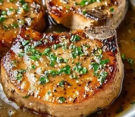 Tender juicy crock pot pork chops ready to serve